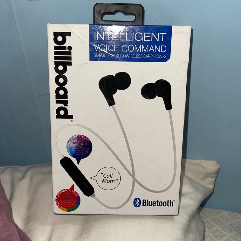 Billboard Intelligent Voice Command Wireless Earphones NIB
